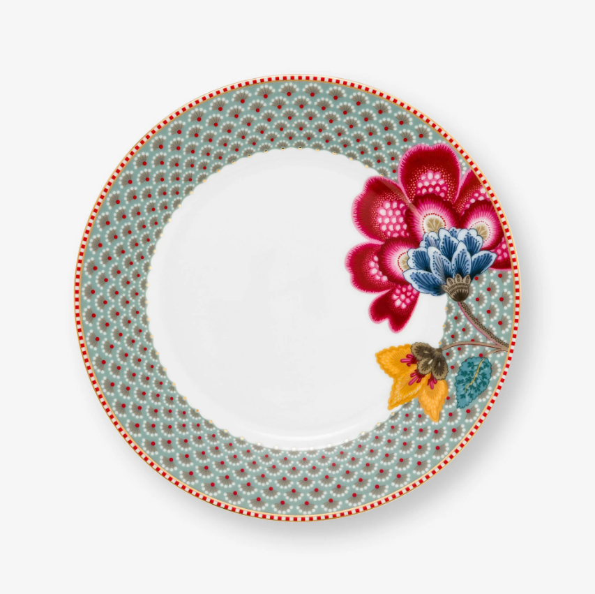 Mavi Porselen Kahvaltı Tabağı 21 Cm