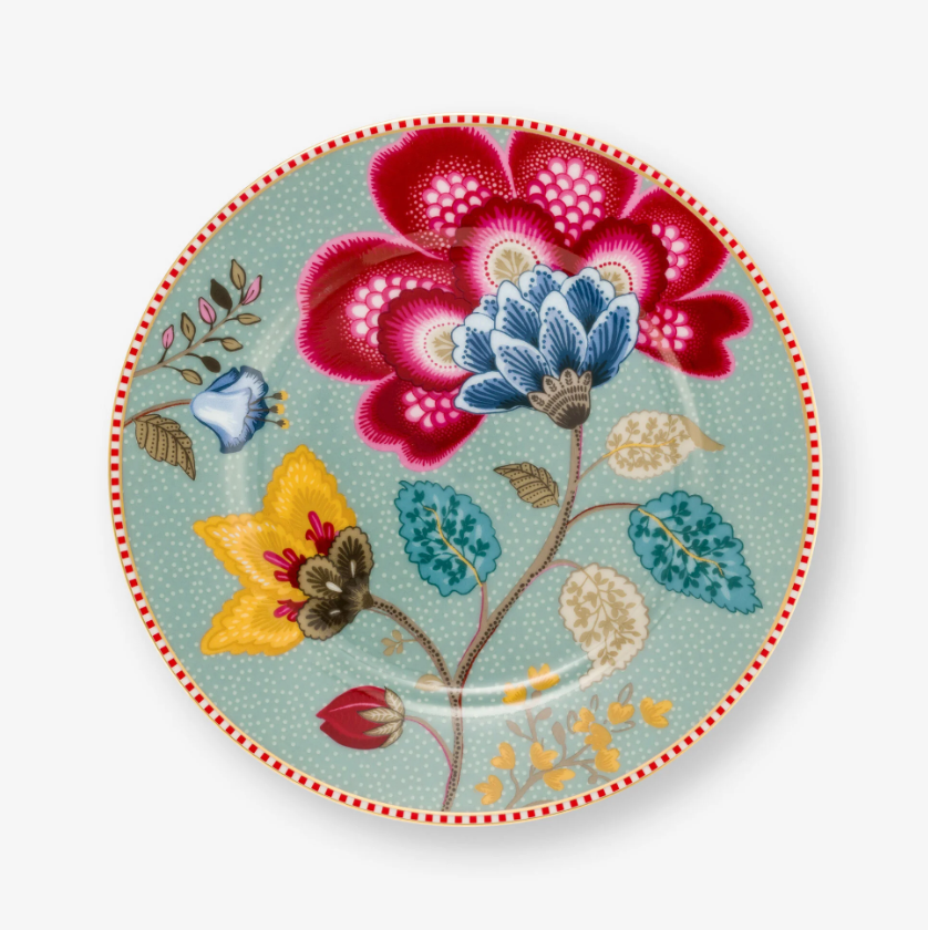 Mavi Porselen Pasta Tabağı 17 Cm