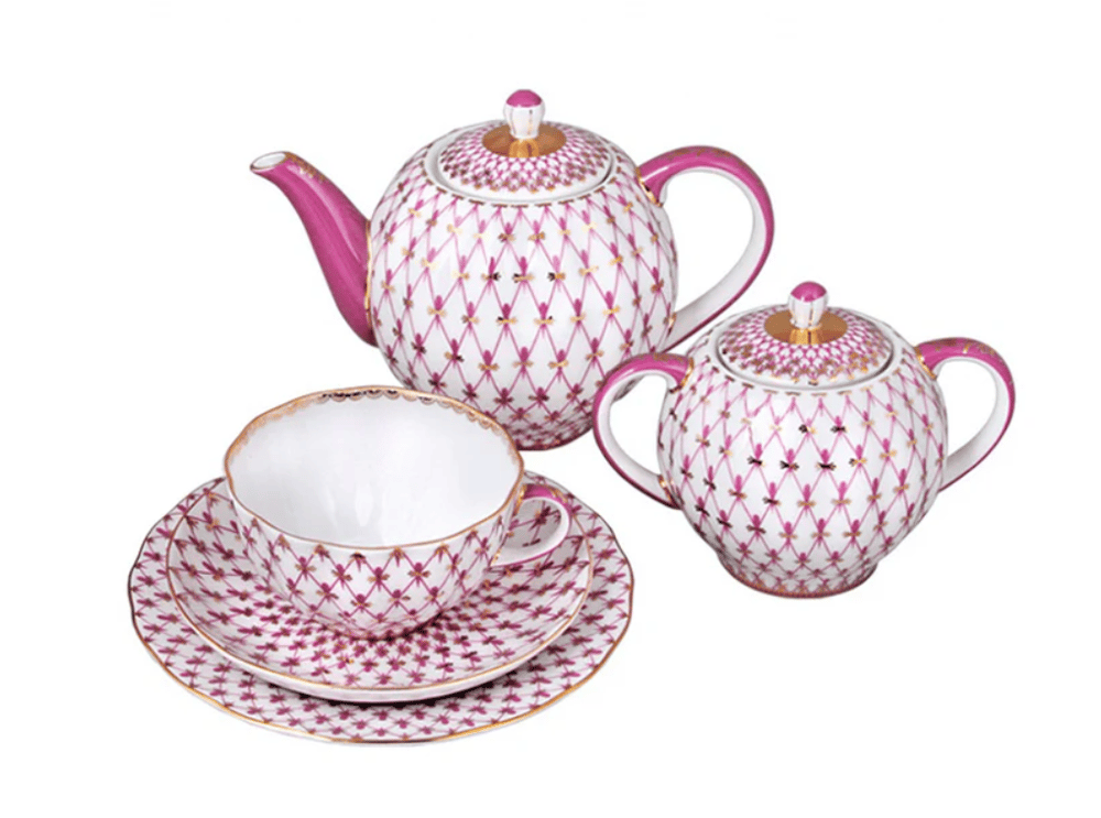 NET BLUES PEMBE ÇAY SETİ