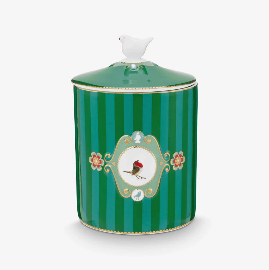 Porselen Saklama Kabı Küp Yeşil Renk 1300 ml
