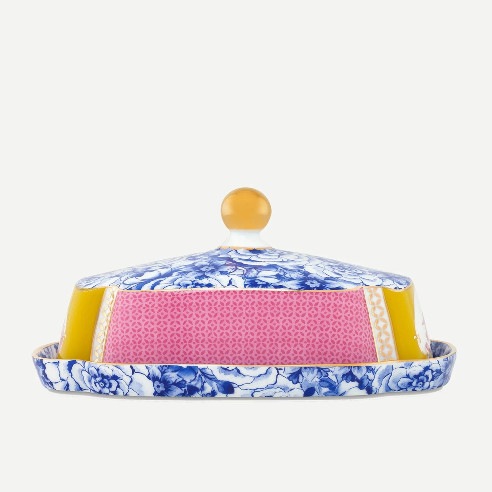 Sarı Pembe Porselen Tereyağlık