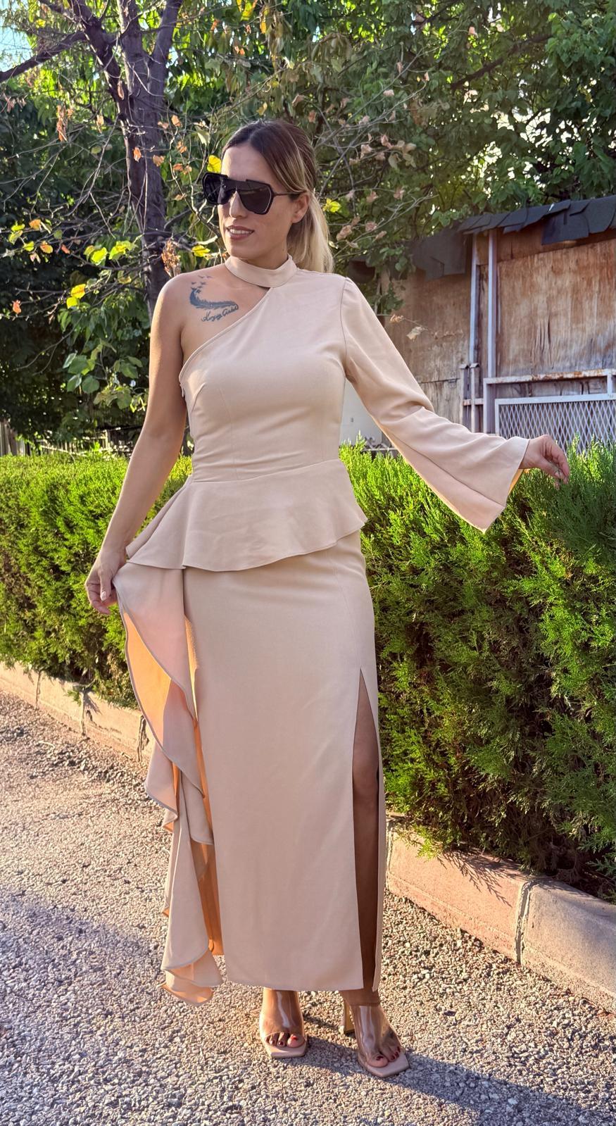 Sütlü Kahve Önden Yırmaçlı Kalem Etek