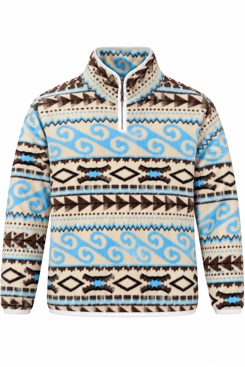 MAVİ DESENLİ POLAR SWEATSHİRT