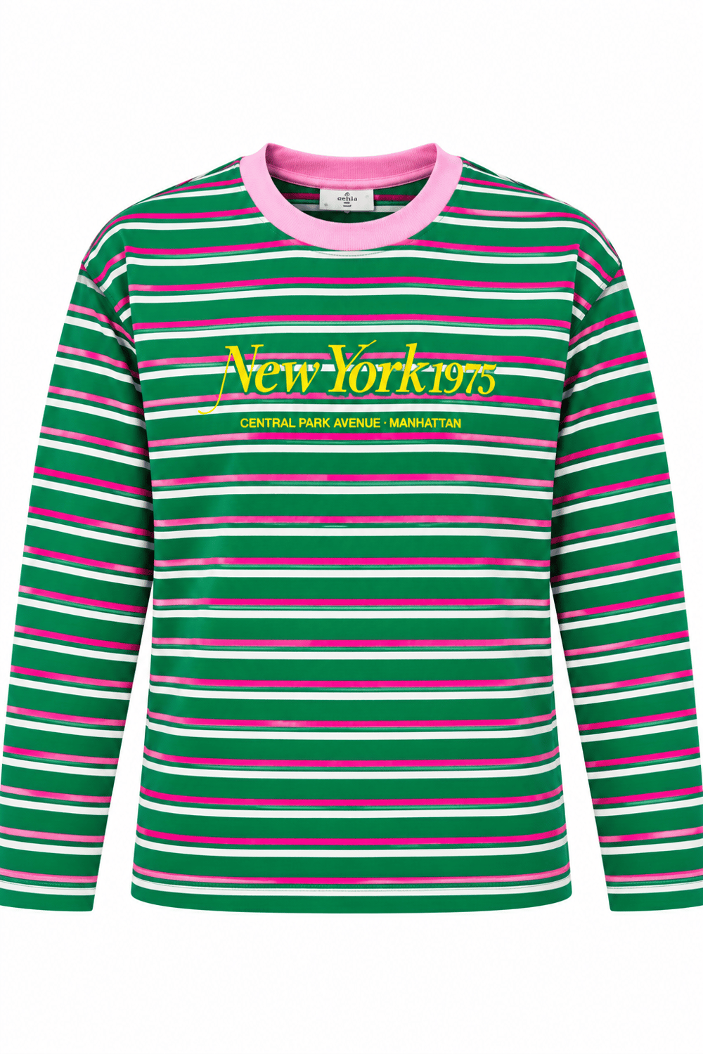 Çizgili New York Baskılı Sweatshirt