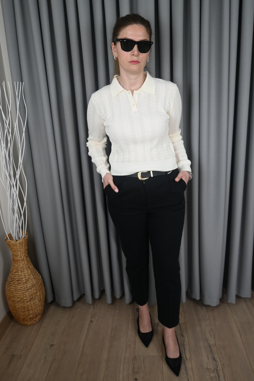 PREMİUM KALİTE KEMERLİ SİYAH PANTALON