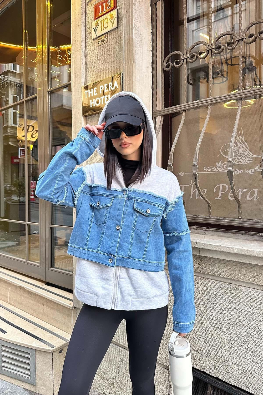 Kadın Kapüşonlu Jean Detaylı Sweatshirt | Rahat Kesim Günlük Şık Üst MLB126