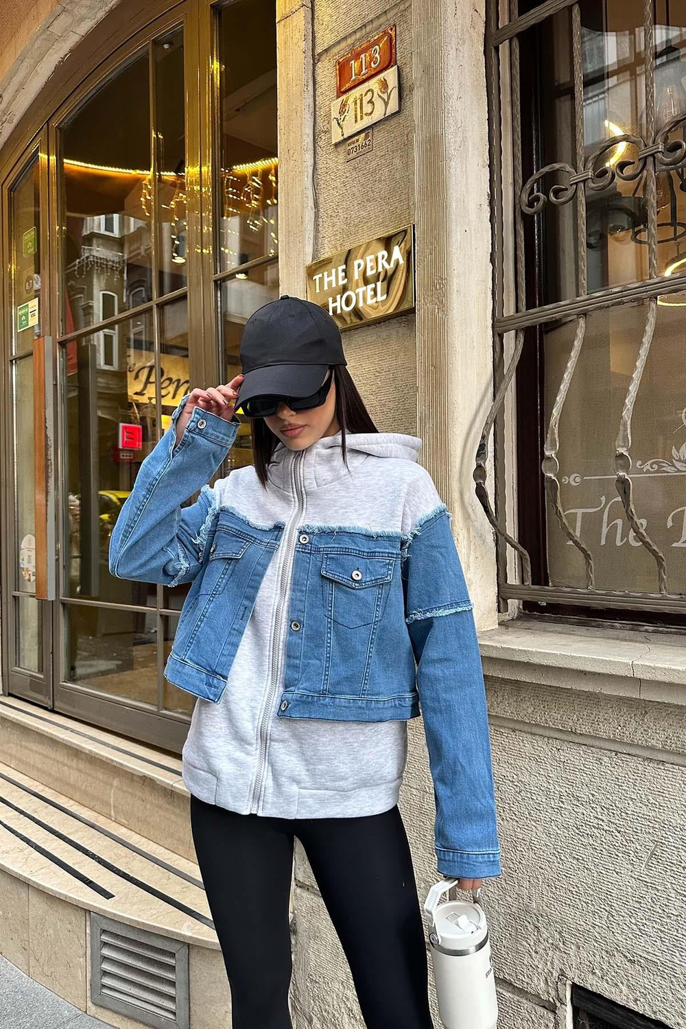 Kadın Kapüşonlu Jean Detaylı Sweatshirt | Rahat Kesim Günlük Şık Üst MLB126