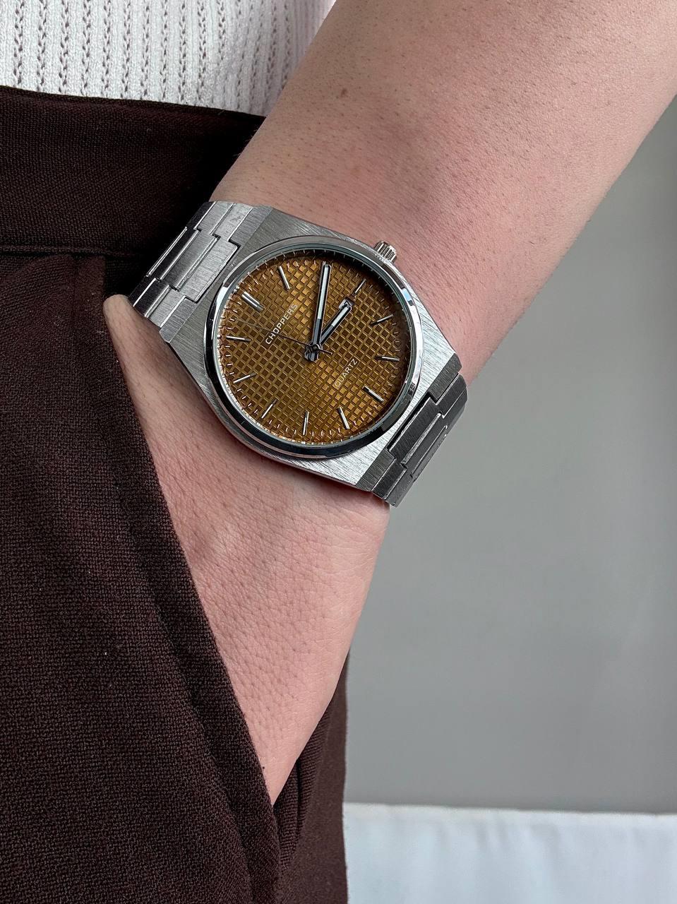 Brown Dial Silver Vintage Wristwatch
