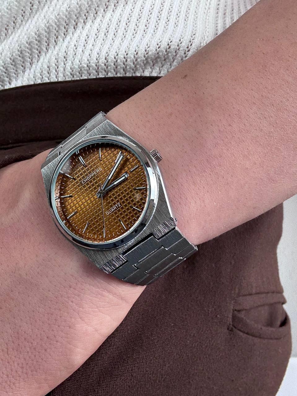 Brown Dial Silver Vintage Wristwatch