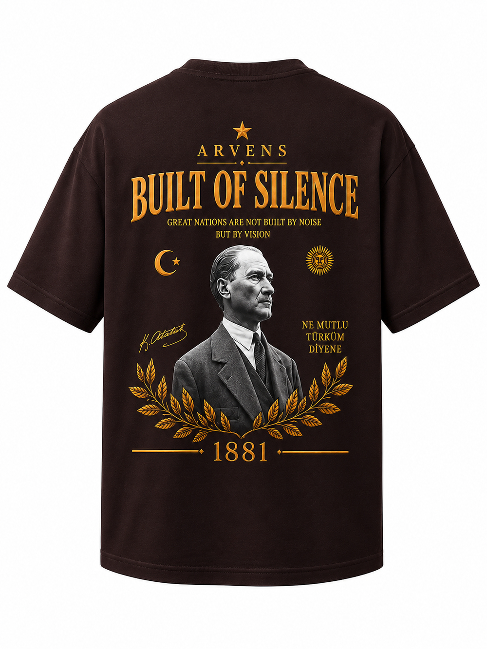Buılt Of Sılence Premıum Kahverengi  Oversize T-shırt