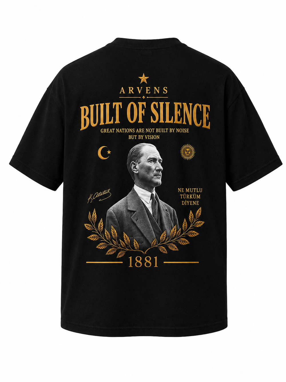 Buılt Of Sılence Premıum Siyah Oversize T-shırt