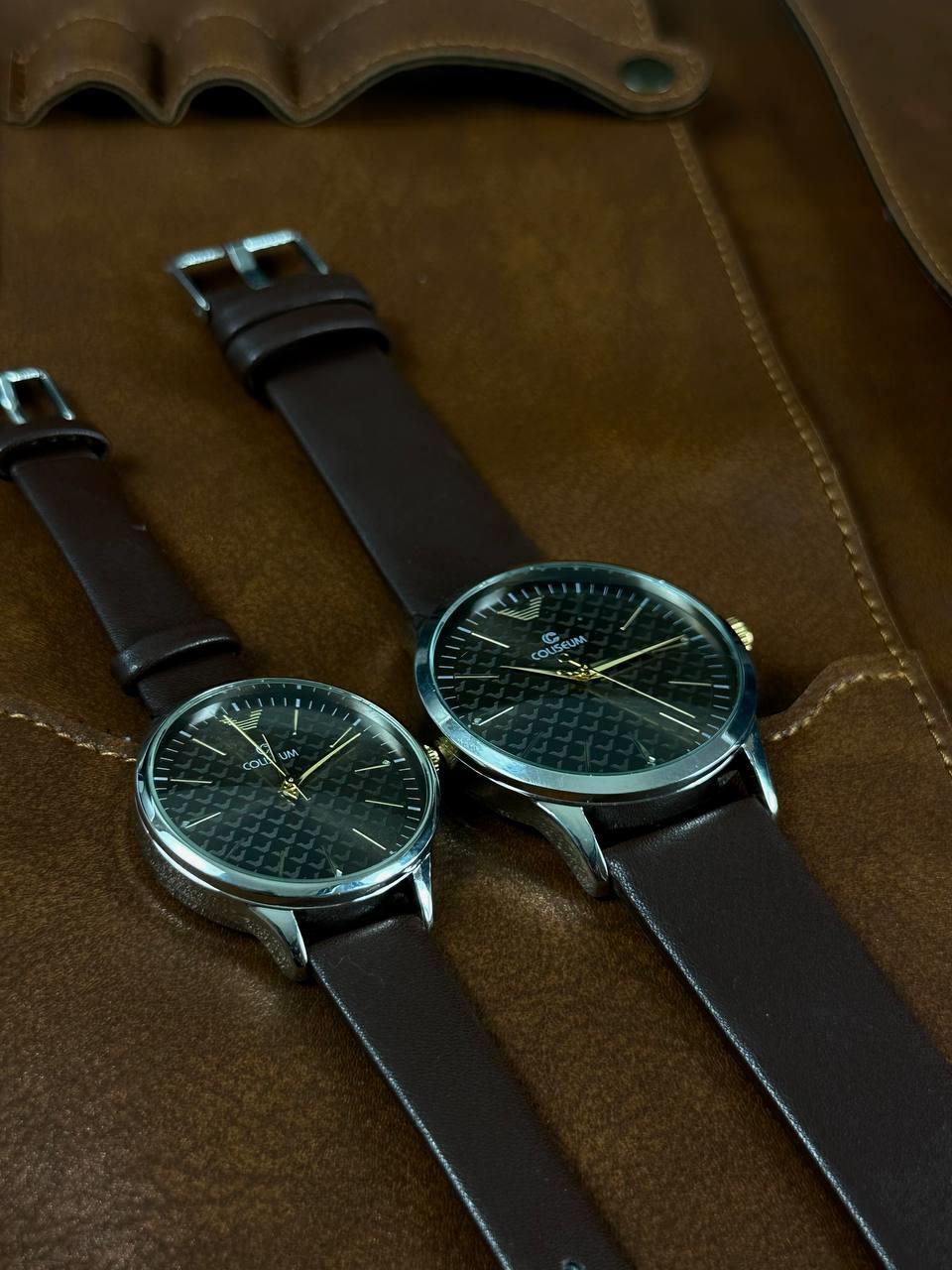 C.S Brown Cord Couple Vintage Wristhwatch