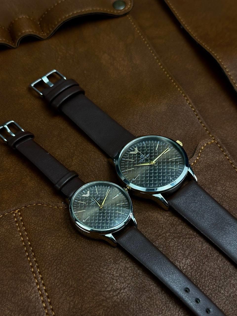 C.S Brown Cord Couple Vintage Wristhwatch