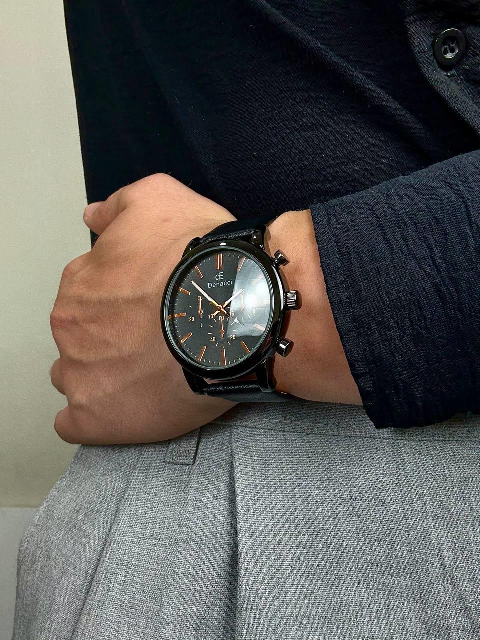 Denacci Black Cord Old Money Wristhwatch