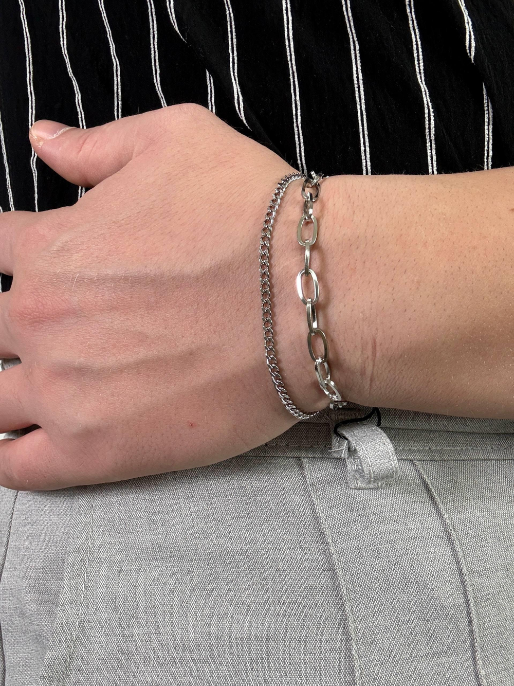 Double Flat Chain Bracelet