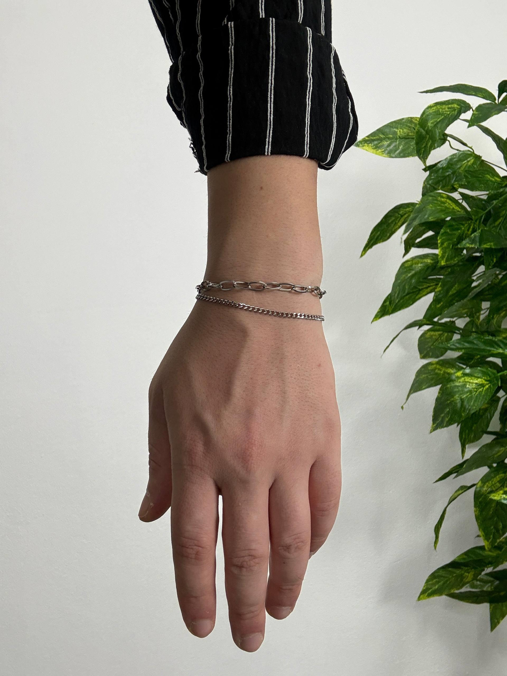 Double Flat Chain Bracelet