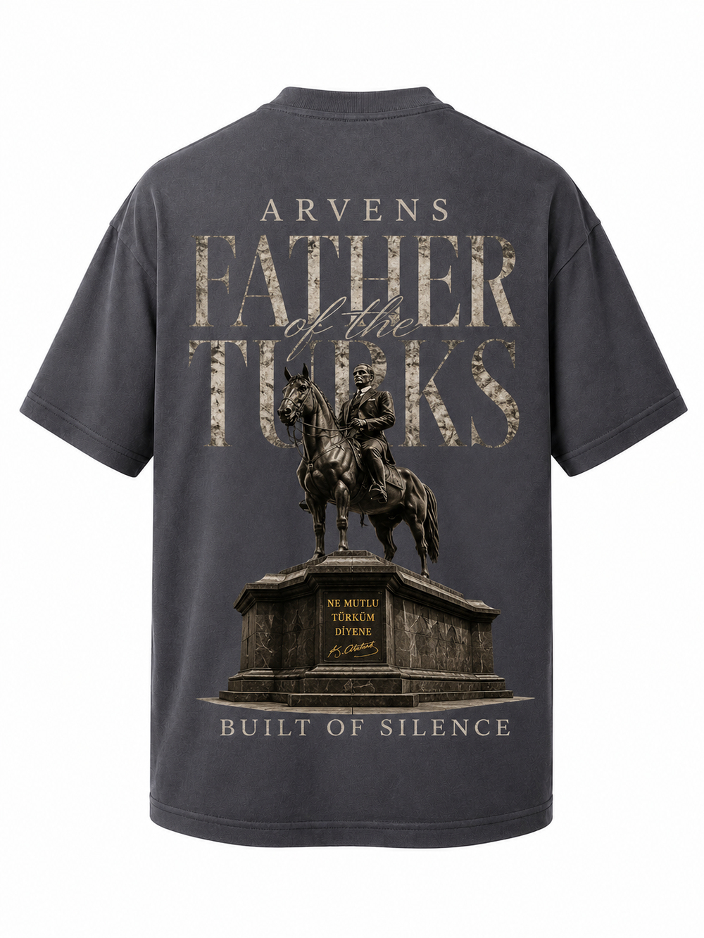 Father Of Turks Premıum Antrasit Gri Oversize T-shırt