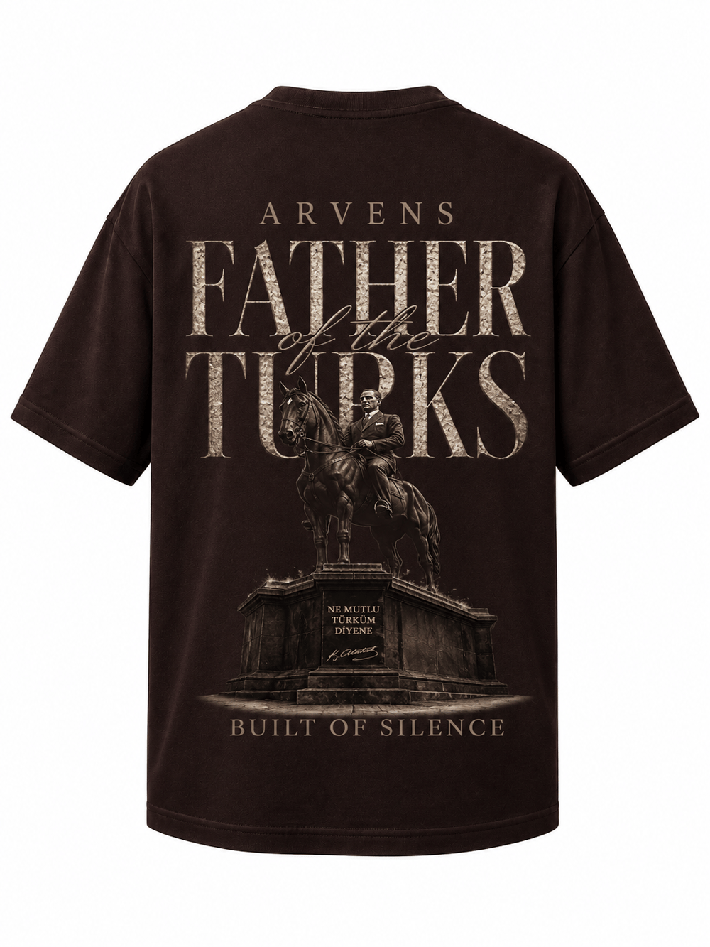 Father Of Turks Premıum Kahverengi Oversize T-shırt
