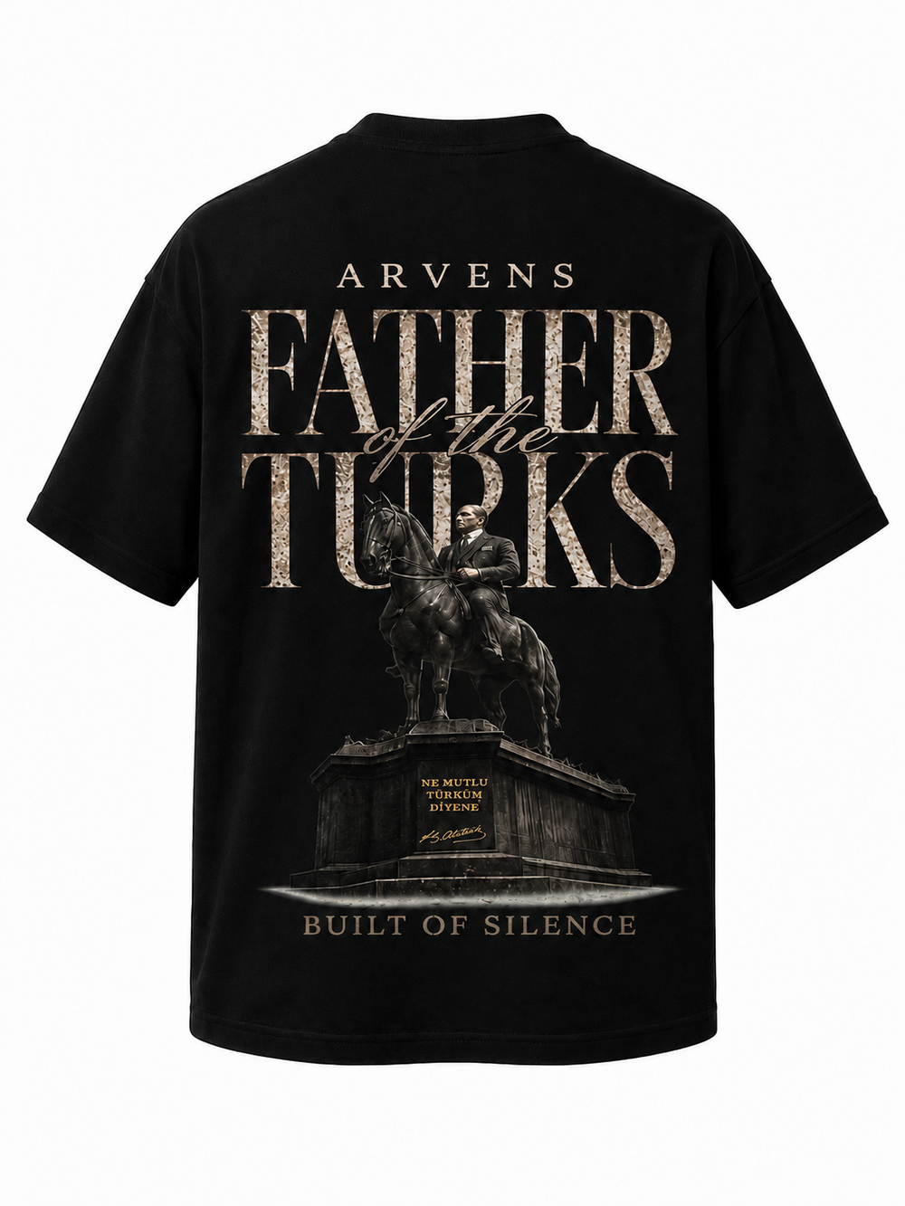 Father Of Turks Premıum Siyah Oversize T-shırt