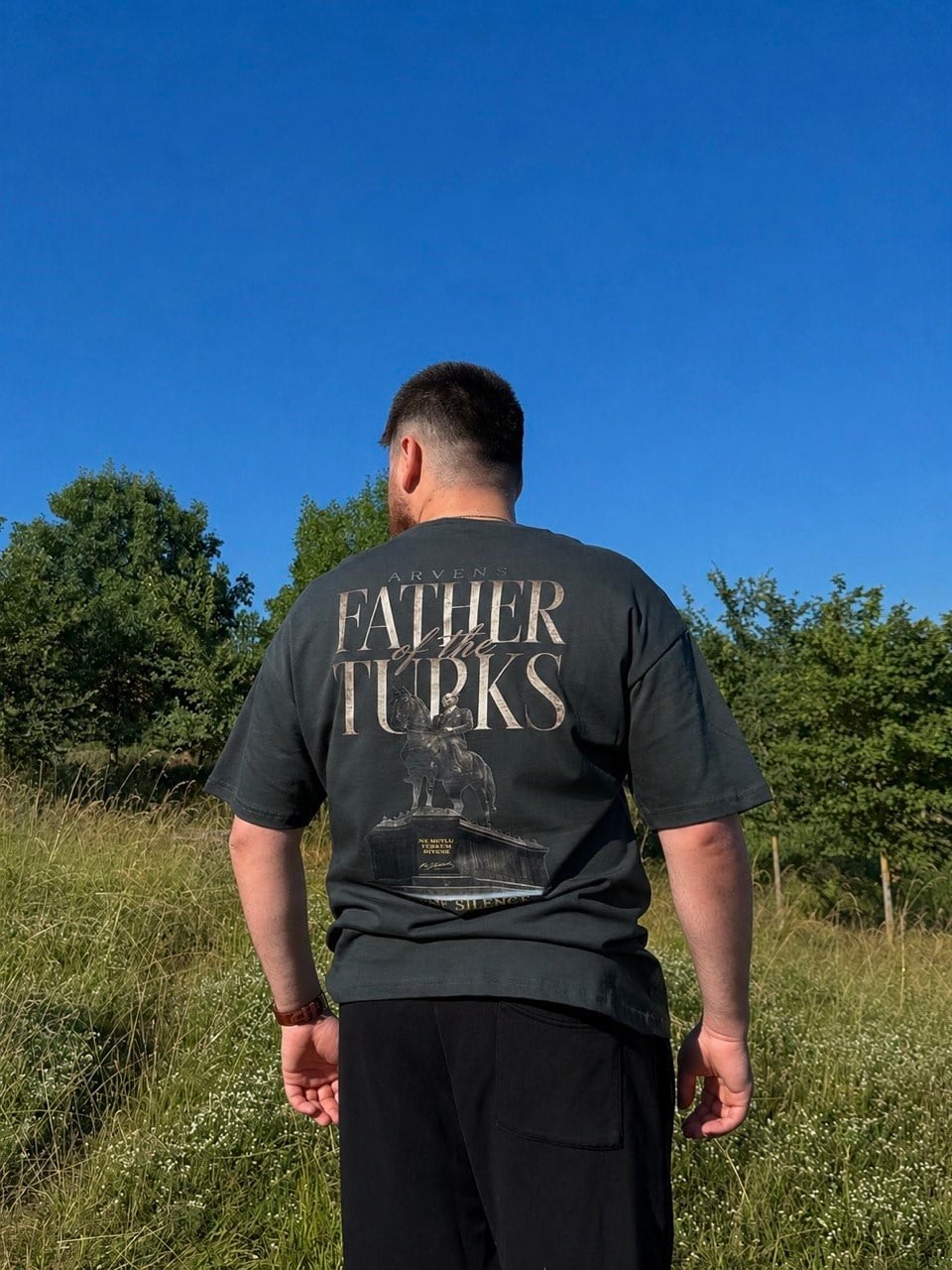 Father Of Turks Premıum Zümrüt Yeşili Oversize T-shırt