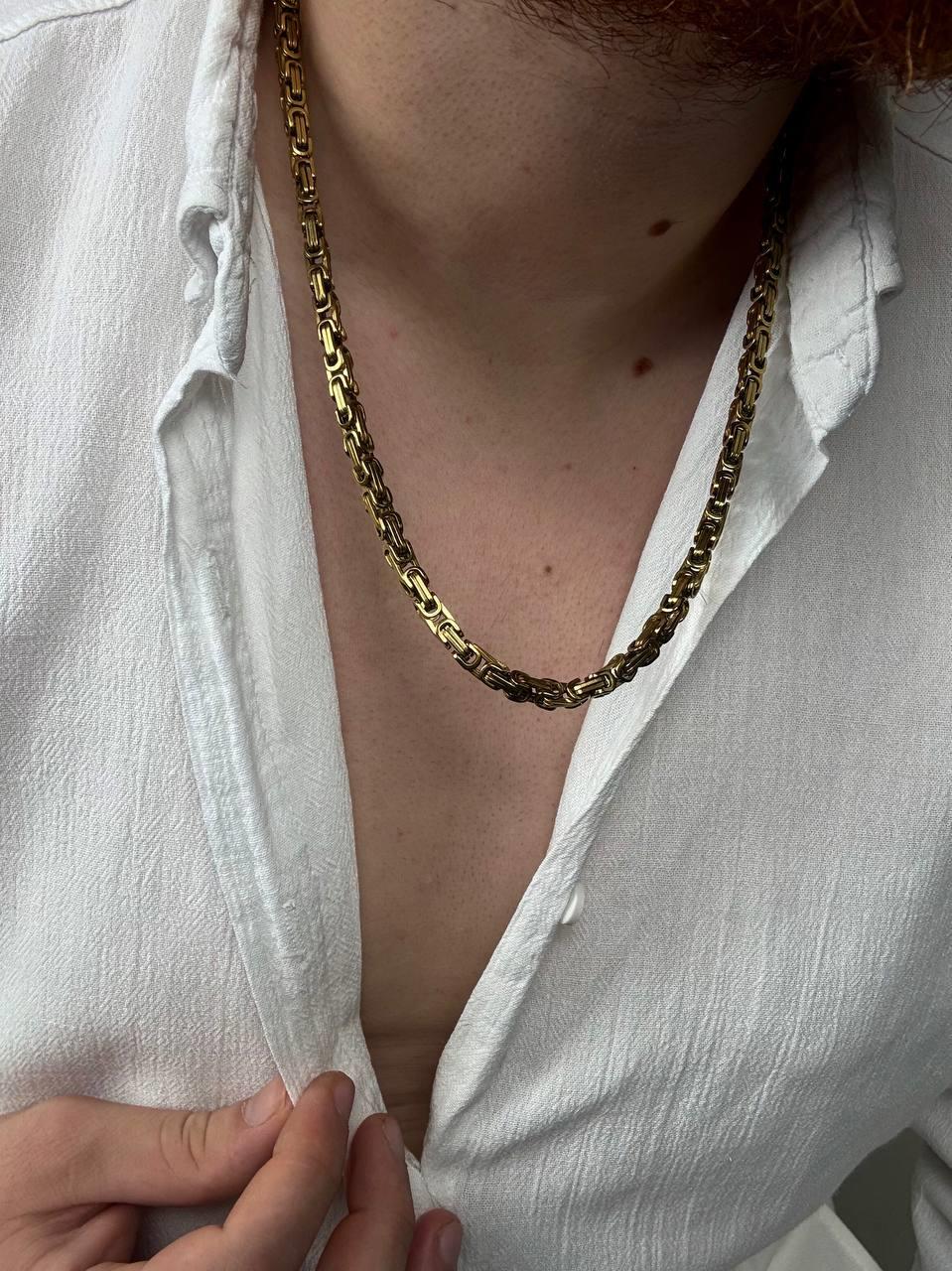 Gold Thick Steel Chain Set