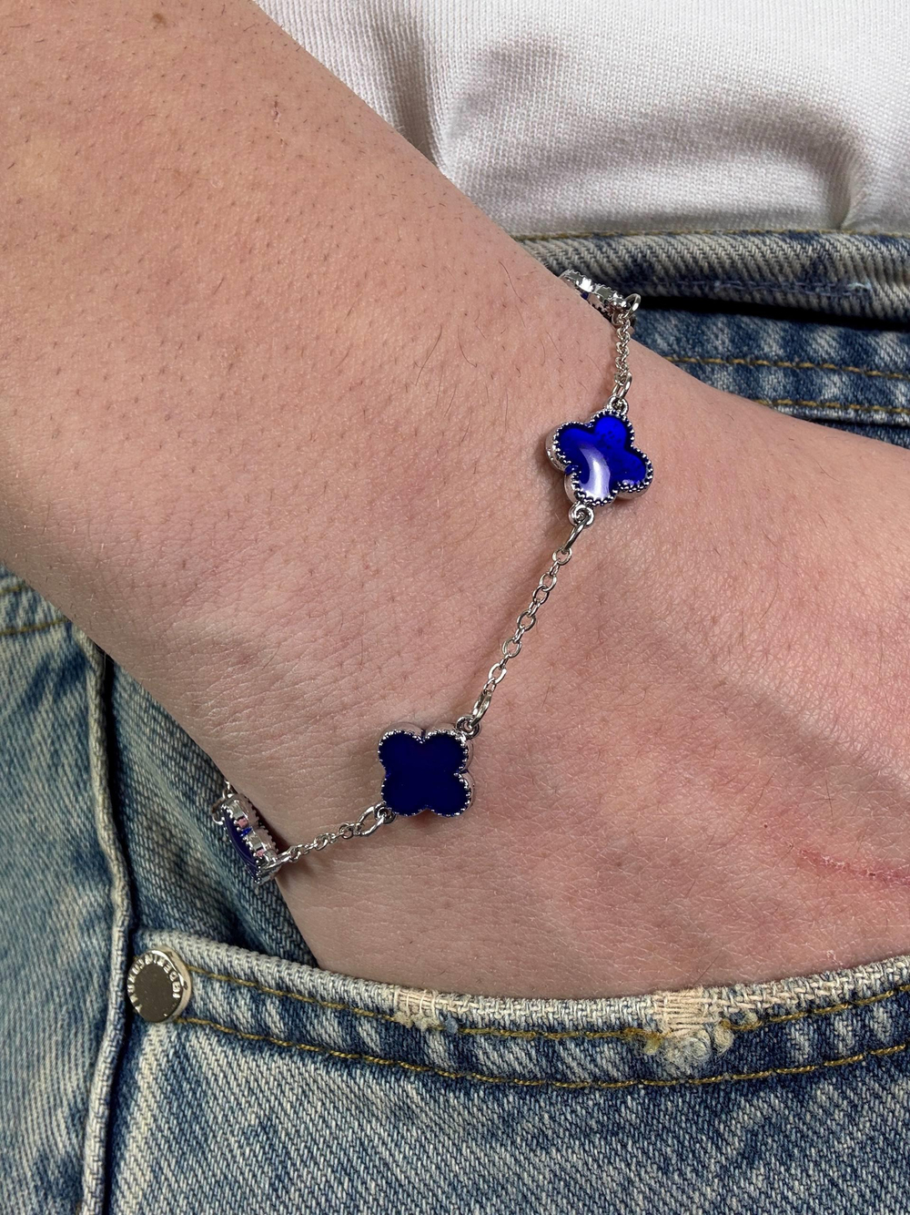 Navy Blue Clover Bracelet