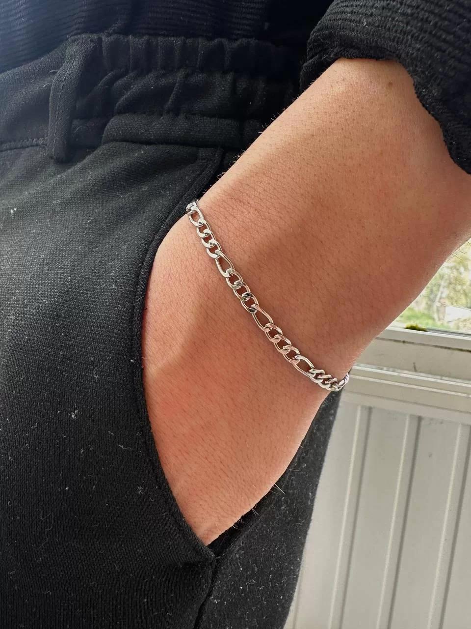 Silver Figaro Bracelet