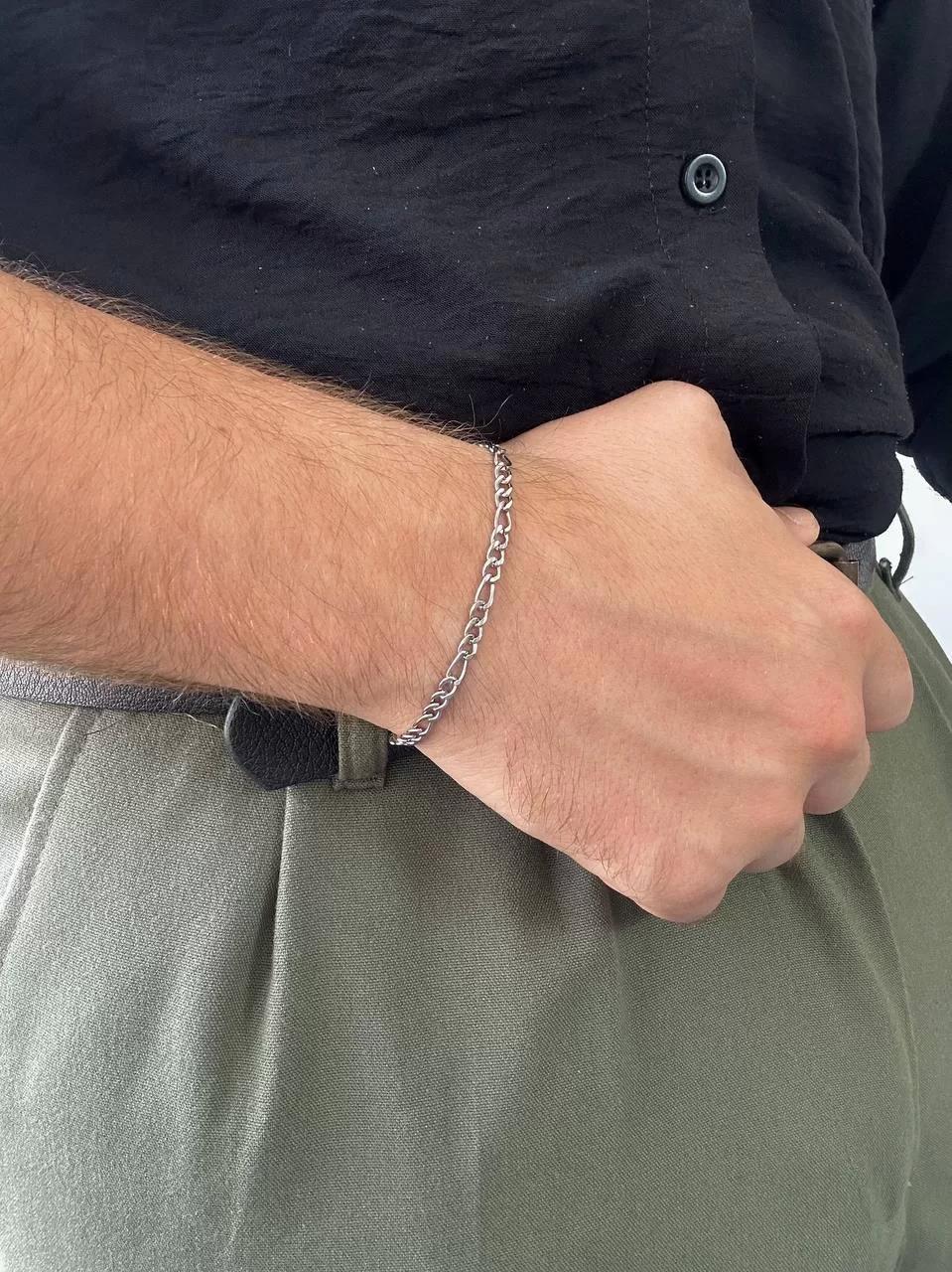 Silver Figaro Bracelet