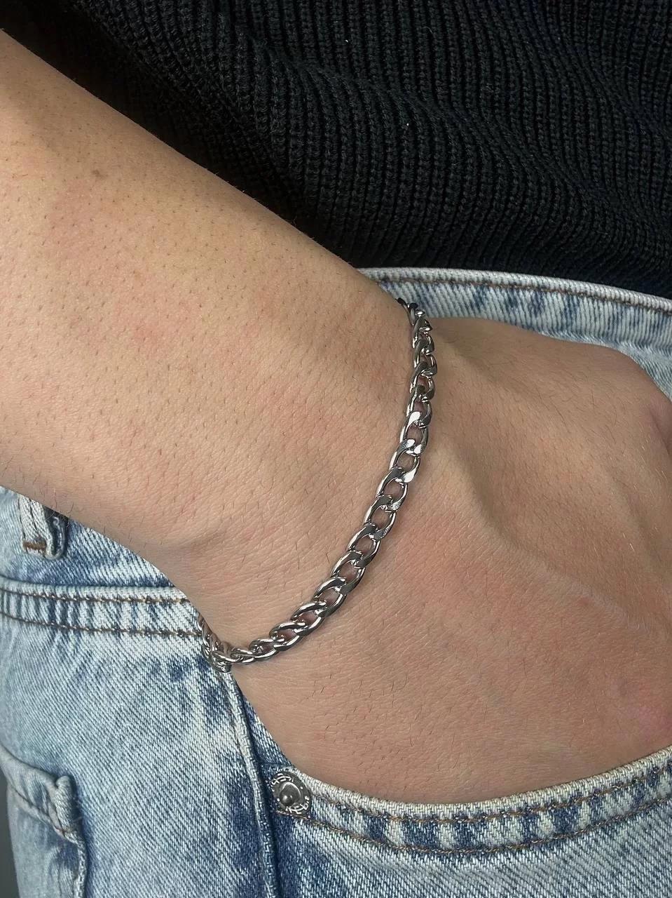 Silver Flat Chain Bracelet