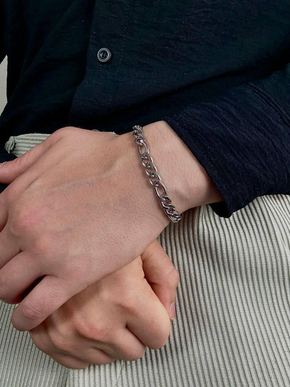 Silver Thick Figaro Bracelet