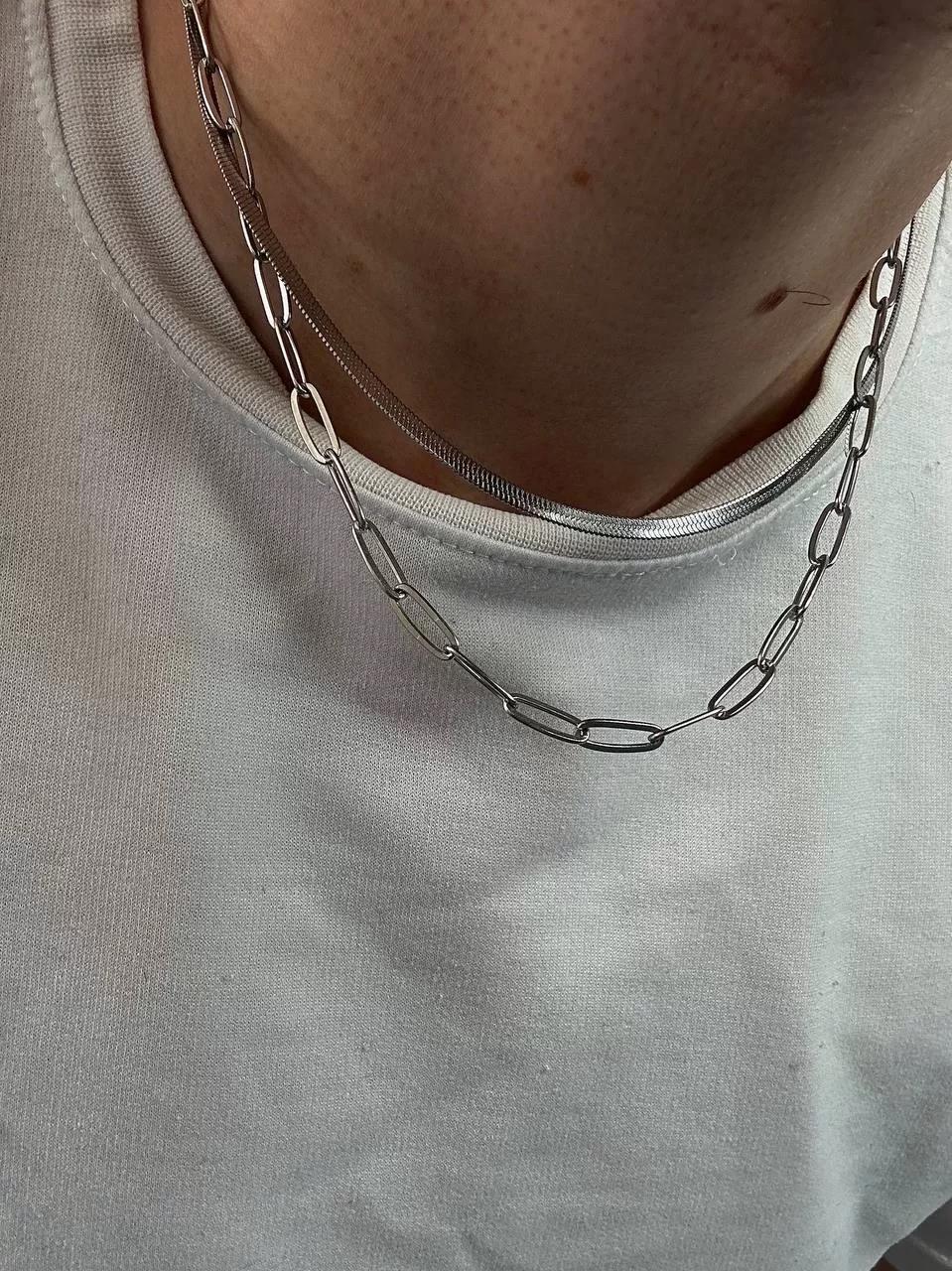 Silver Two Chain Necklace