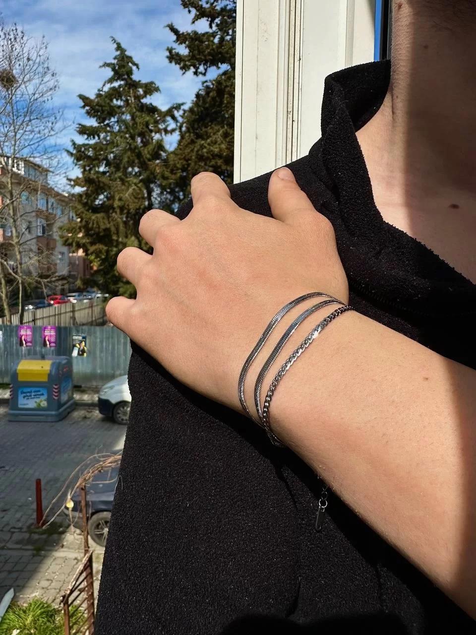 Three Mirror Chain Bracelet