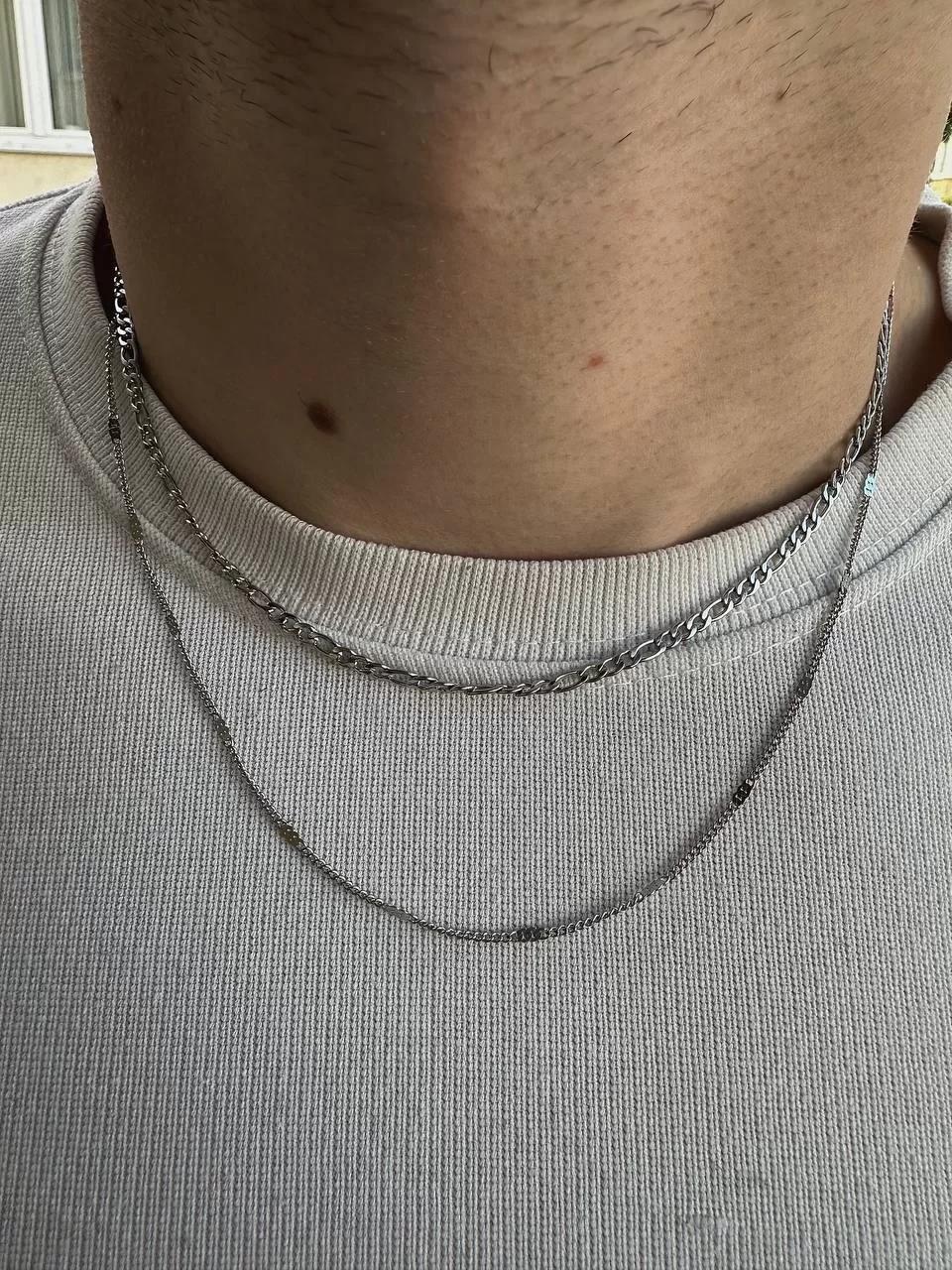 Two Chain Figaro Necklace