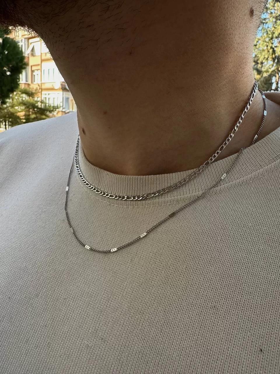 Two Chain Figaro Necklace