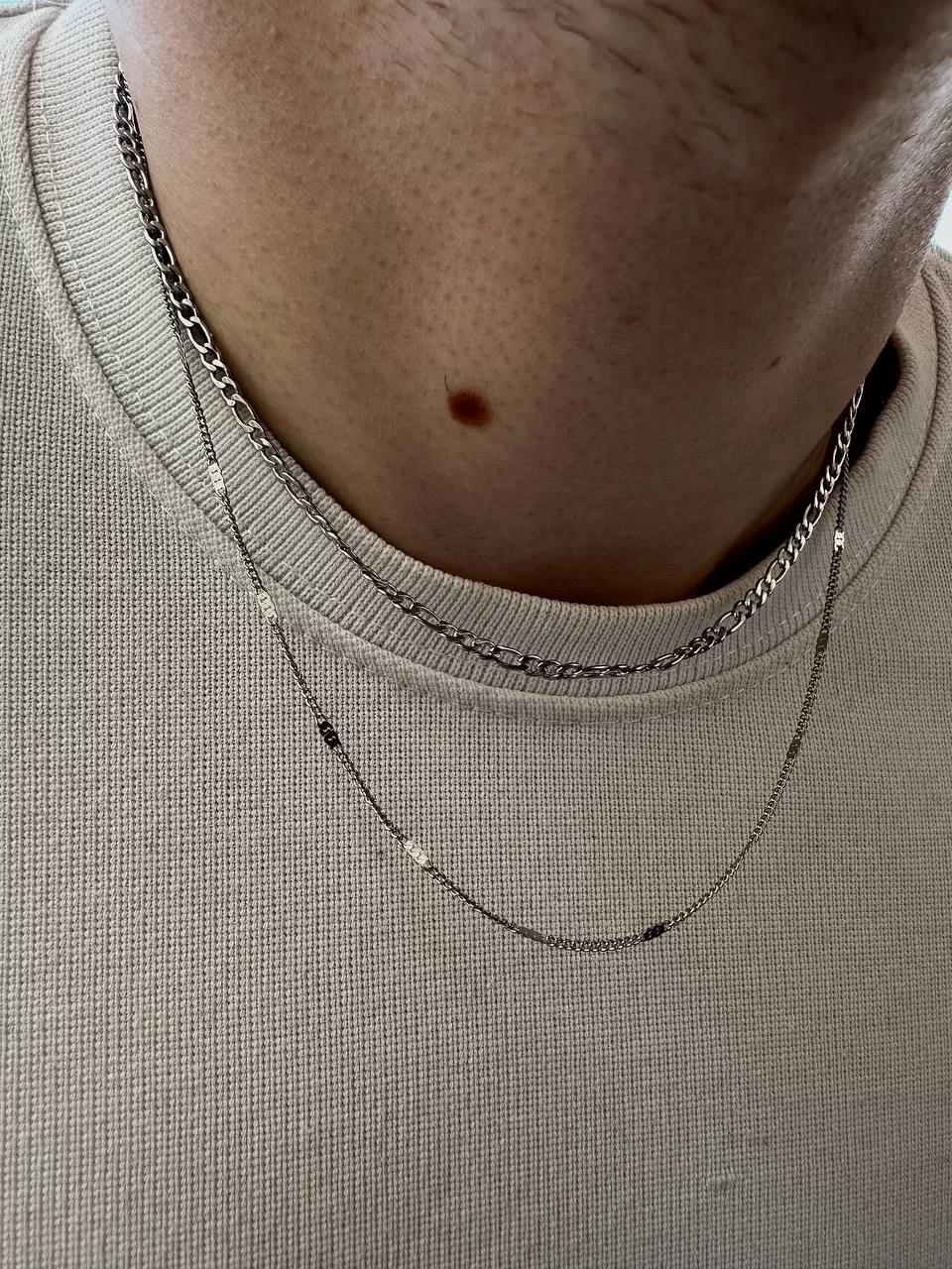 Two Chain Figaro Necklace