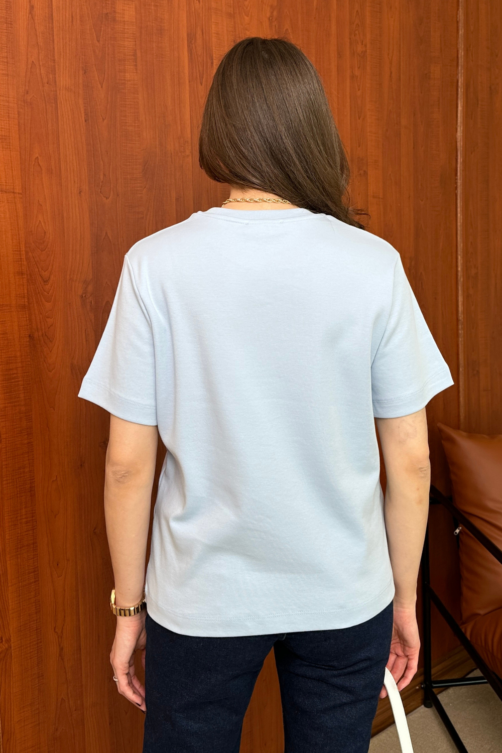 Bisiklet Yaka T-Shirt -MAVİ