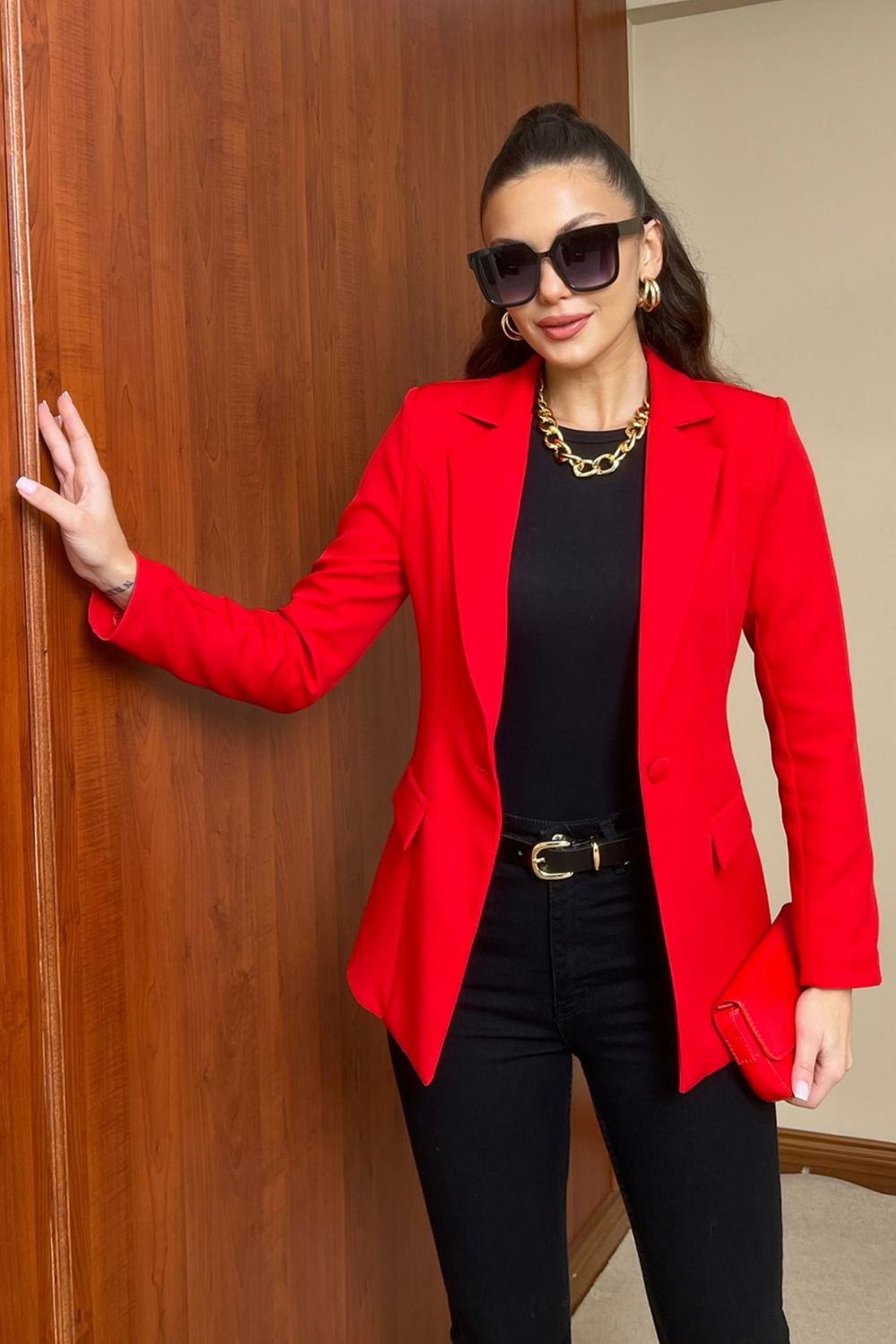 Blazer Ceket - KIRMIZI