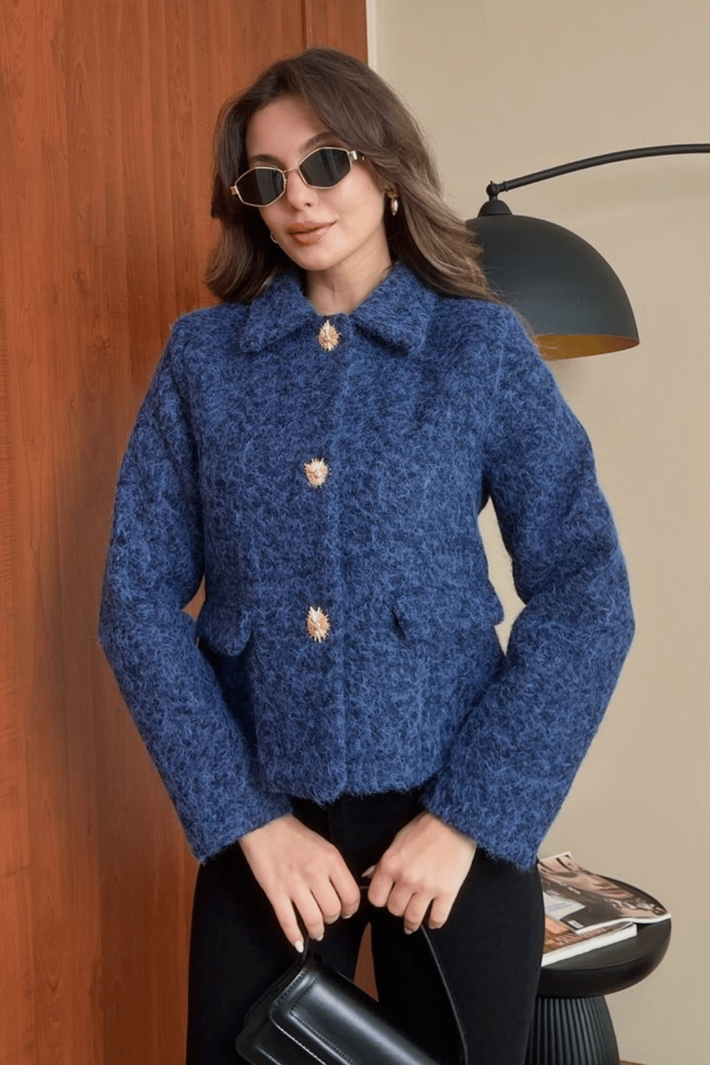 Crop Kaşe Ceket - SAKS