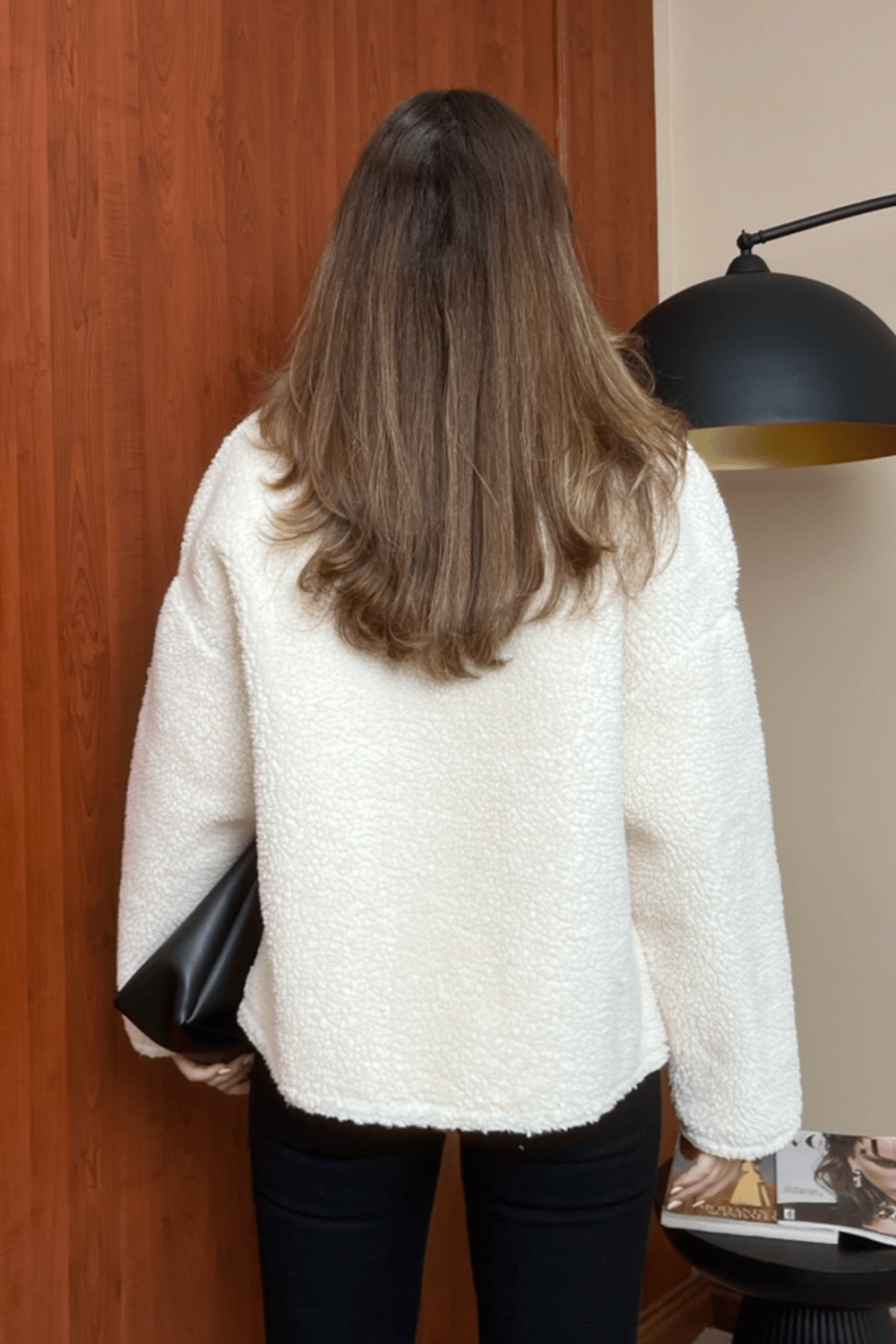 ZR Deri Astarlı Peluş Mont - BEYAZ