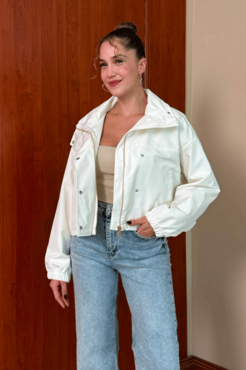 İpkyl Bomber Ceket - KREM