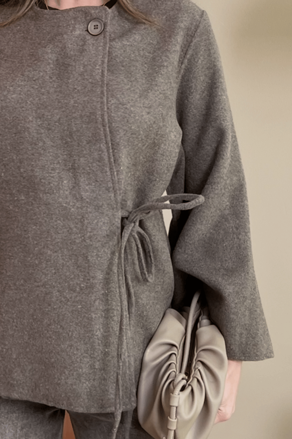ZR Yumuşak Doku Kimono - KAHVERENGİ