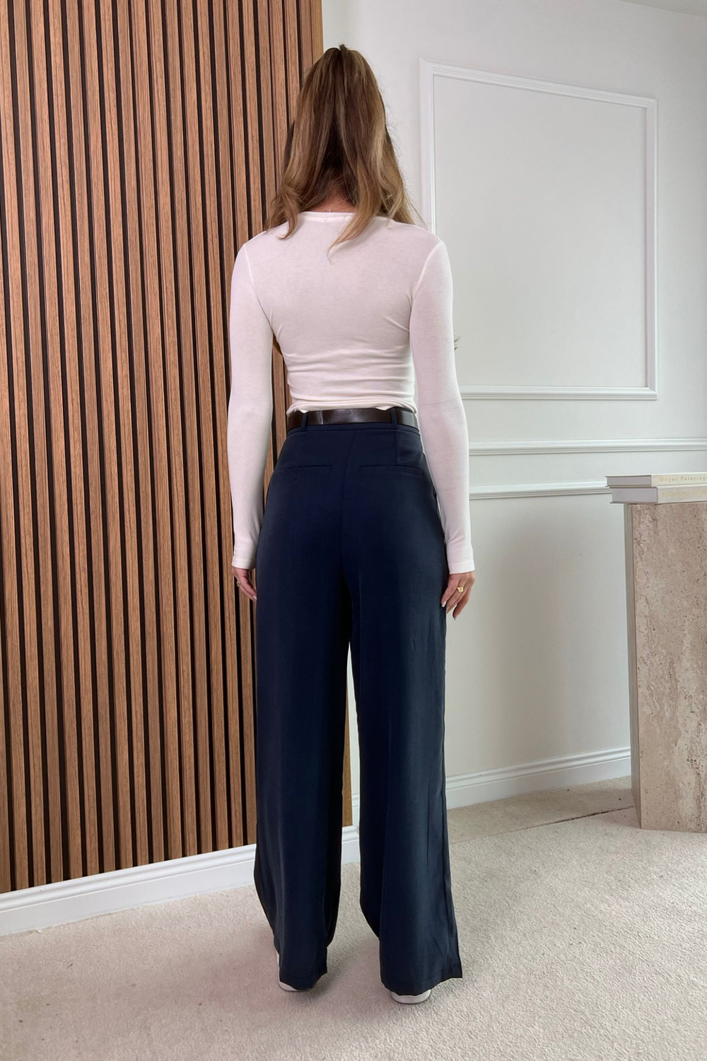 Kemerli Modal Pantolon - LACİVERT