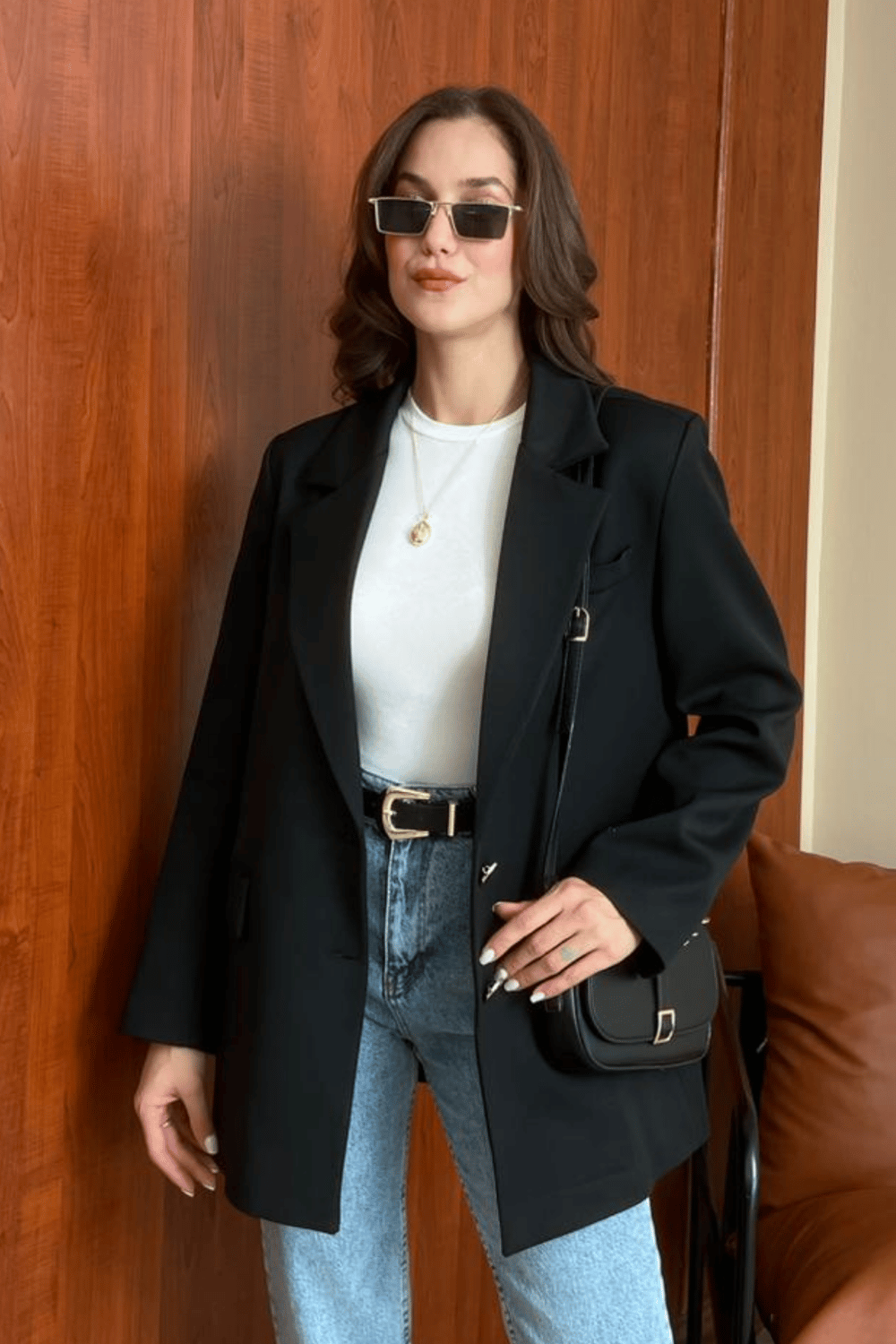Oversize Blazer Ceket - SİYAH