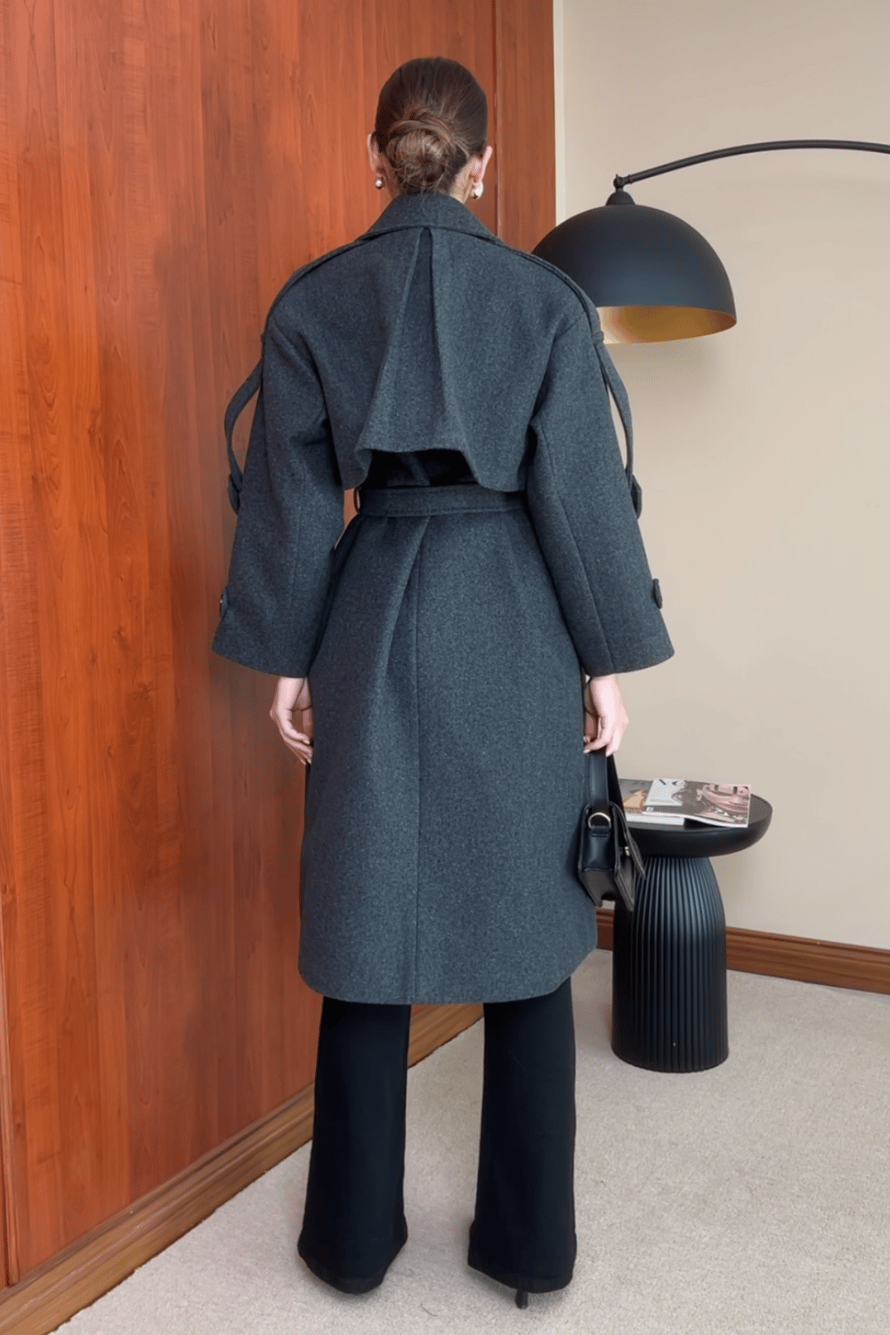 Oversize Kaşe Kaban - GRİ