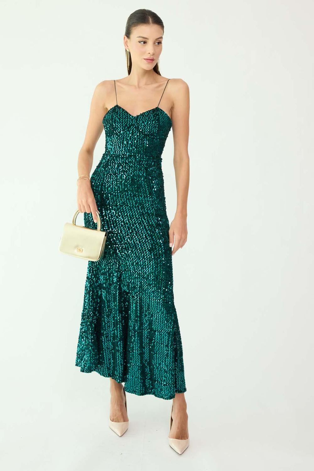 Pullu Balık Abiye - YEŞİL