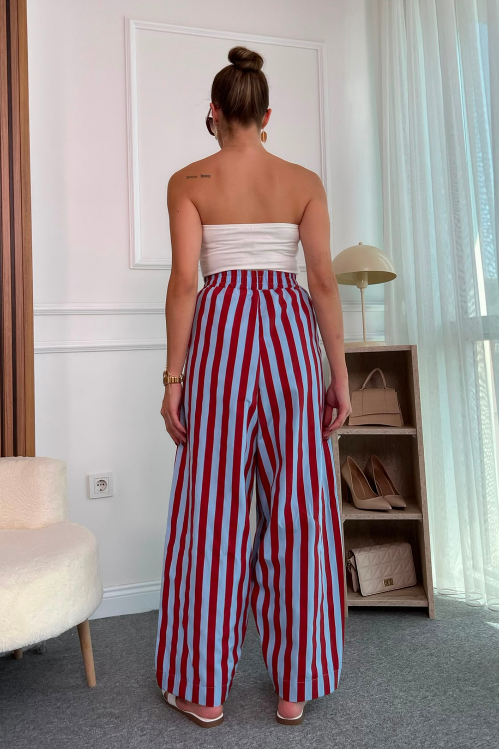 Şertli Pantolon - BORDO
