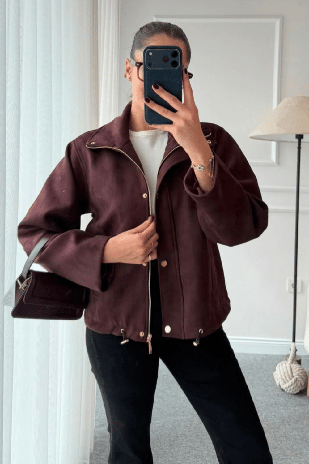 Süet Ceket - BORDO