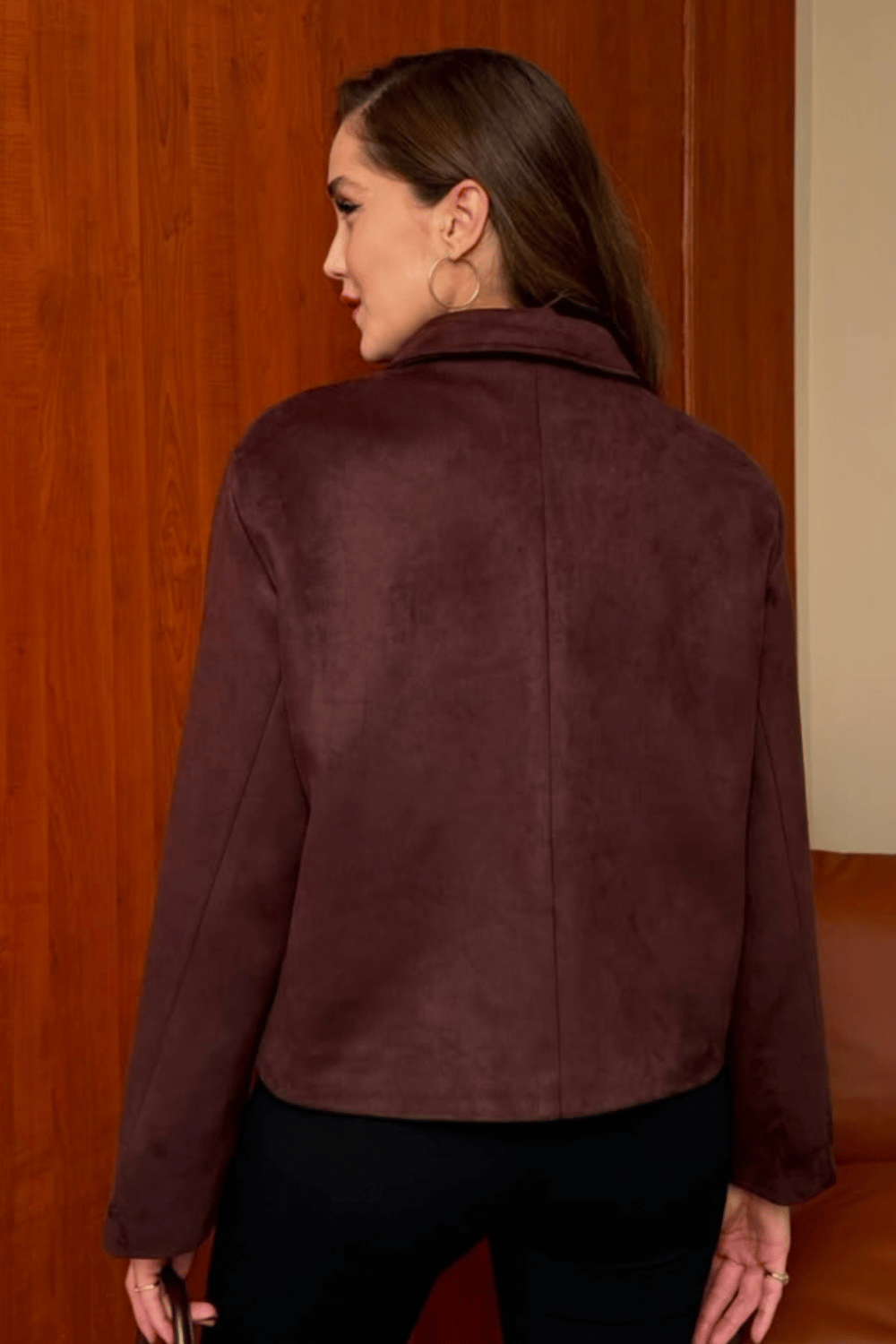 Tasarım Süet Ceket - BORDO
