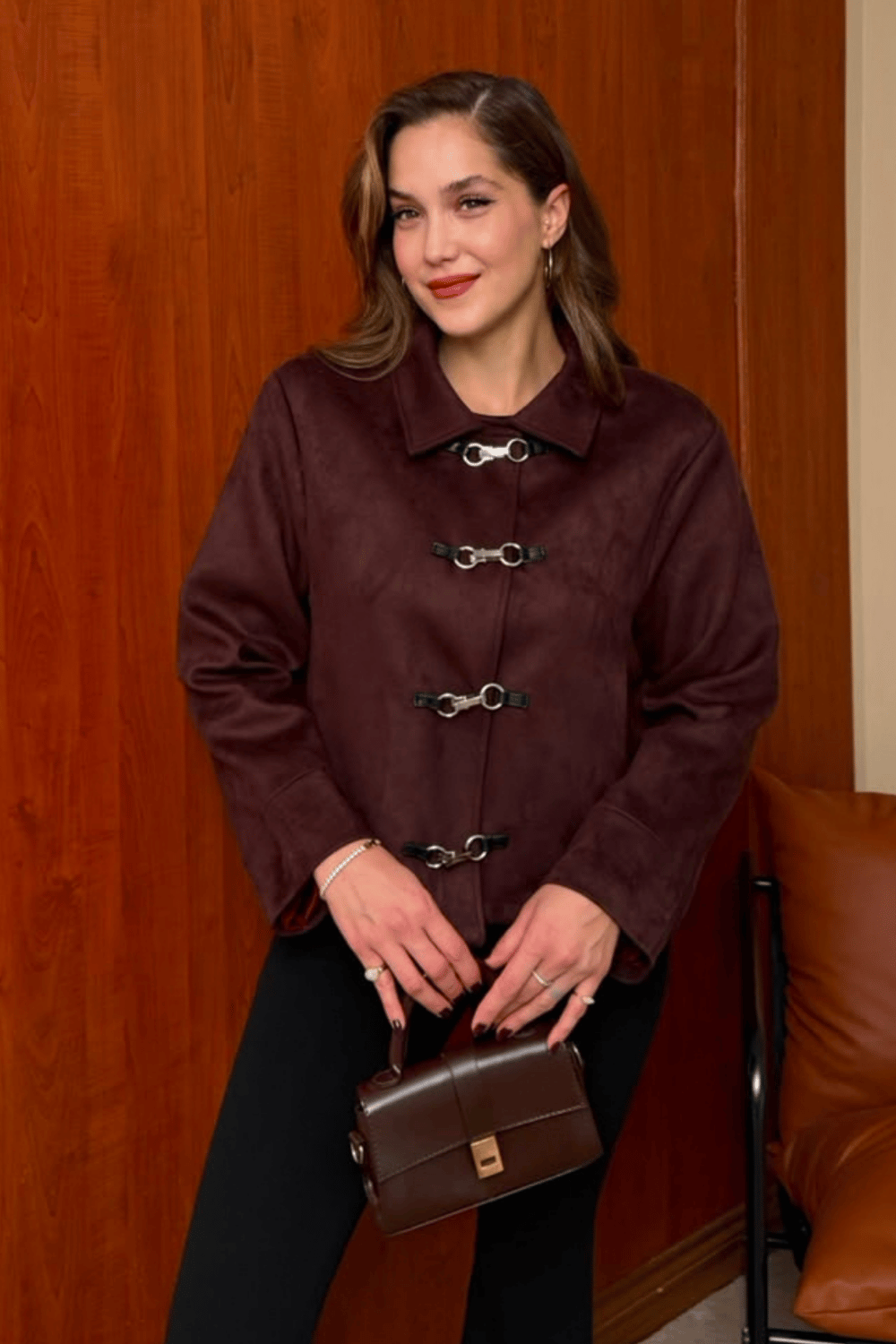Tasarım Süet Ceket - BORDO