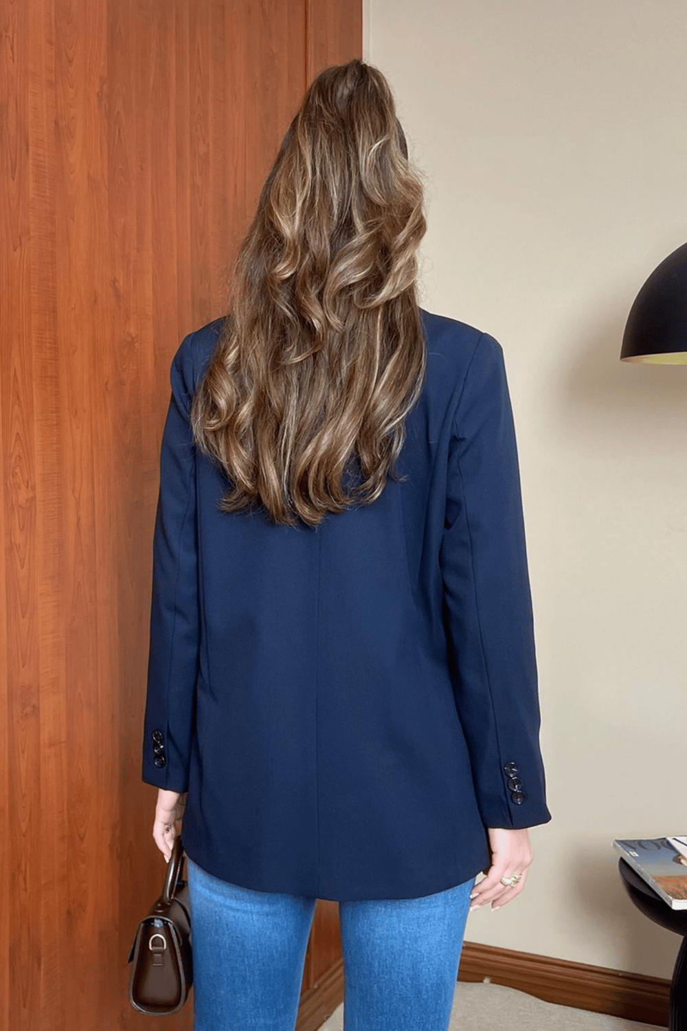 Tek Düğme Blazer Ceket - LACİVERT